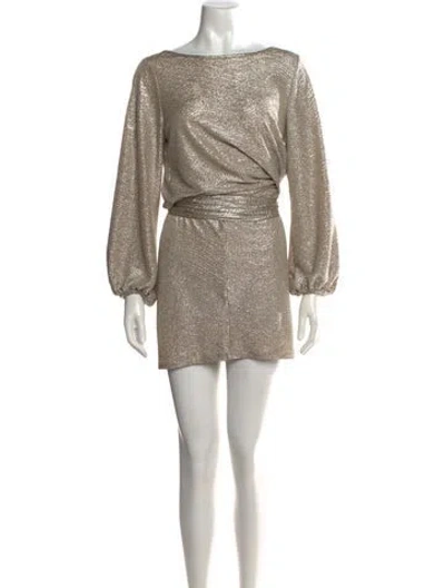 Pre-owned Alexis Printed Mini Dress In Metallic