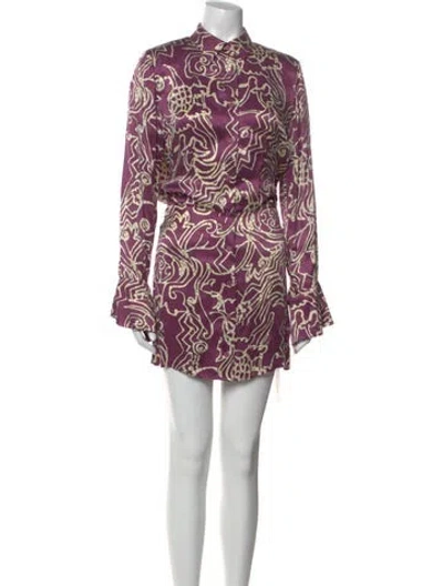 Pre-owned Alexis Printed Mini Dress In Multi