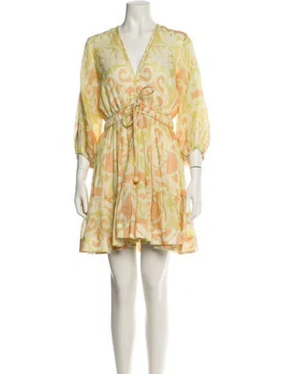 Pre-owned Alexis Printed Mini Dress In Multi