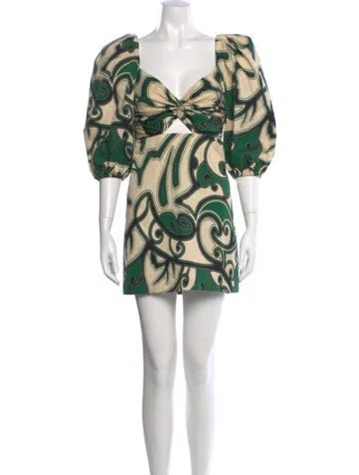 Pre-owned Alexis Printed Mini Dress In Multi