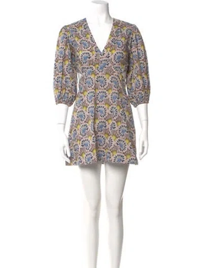 Pre-owned Alexis Printed Mini Dress In Multi
