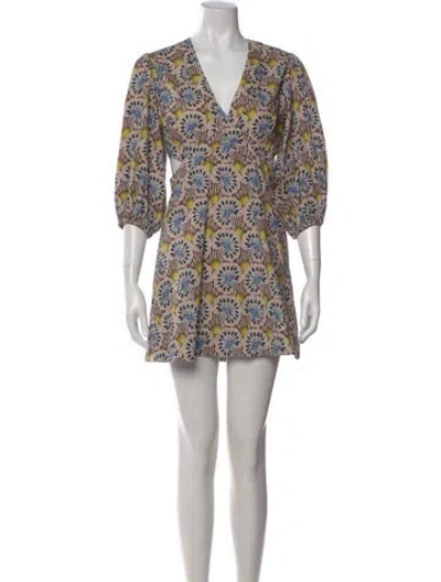 Pre-owned Alexis Printed Mini Dress In Multi
