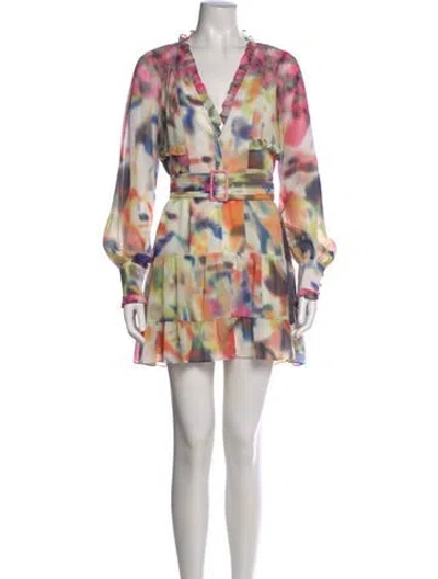 Pre-owned Alexis Printed Mini Dress In Multi