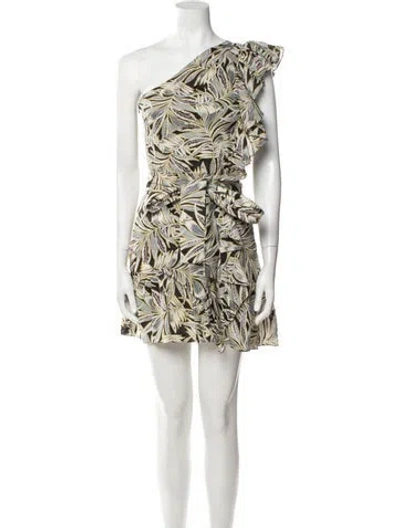 Pre-owned Alexis Printed Mini Dress In Neutral
