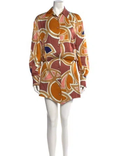 Pre-owned Alexis Printed Mini Dress In Neutral