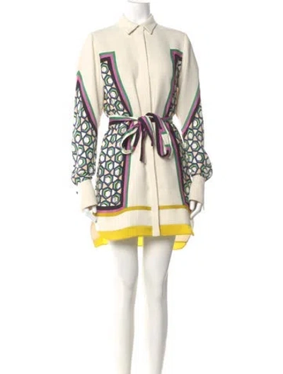 Pre-owned Alexis Printed Mini Dress In Neutral