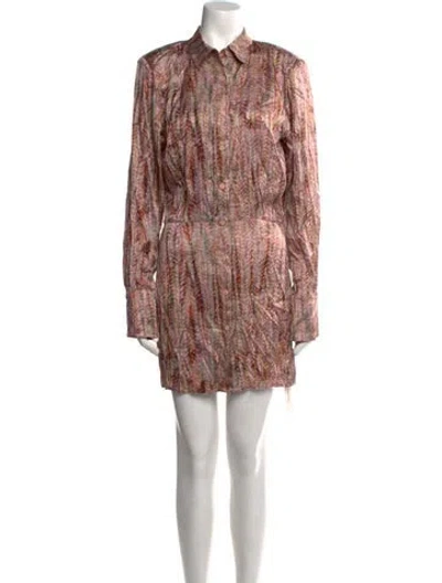 Pre-owned Alexis Printed Mini Dress In Neutral