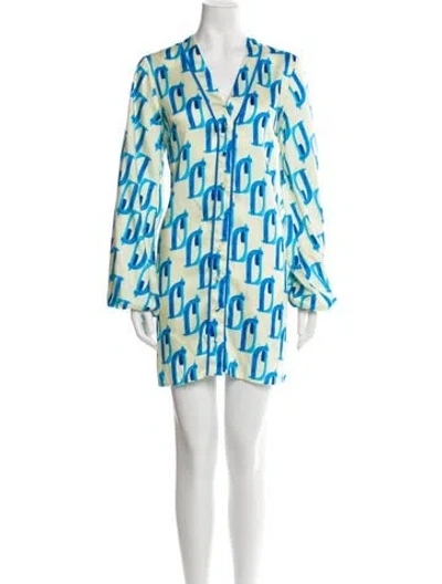 Pre-owned Alexis Printed Mini Dress In Neutral
