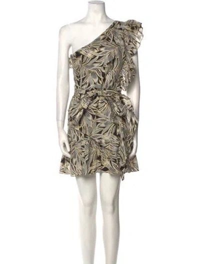 Pre-owned Alexis Printed Mini Dress In Neutral