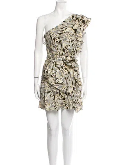 Pre-owned Alexis Printed Mini Dress In Neutral