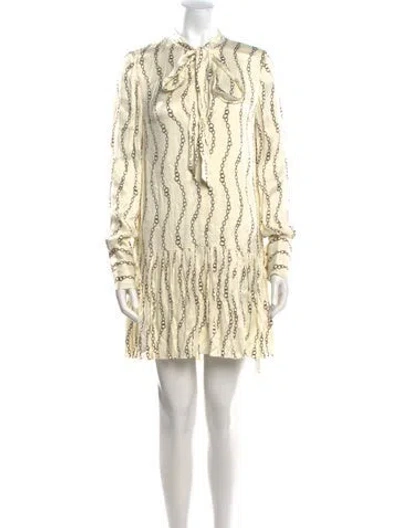 Pre-owned Alexis Printed Mini Dress In Neutral