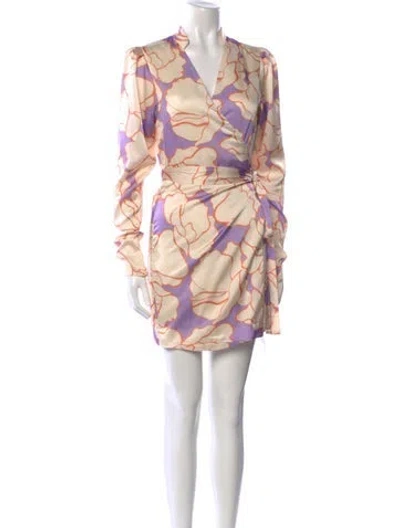 Pre-owned Alexis Printed Mini Dress In Neutral
