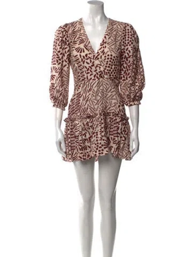Pre-owned Alexis Printed Mini Dress In Neutral