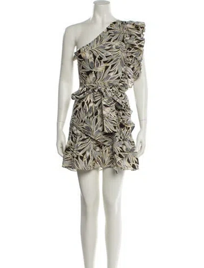 Pre-owned Alexis Printed Mini Dress In Neutral