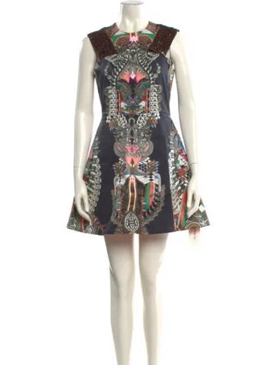 Pre-owned Alexis Printed Mini Dress In Neutral