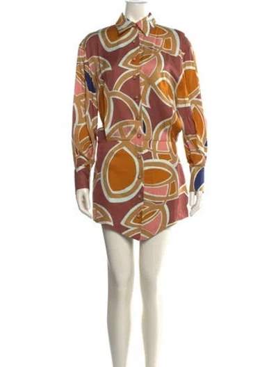Pre-owned Alexis Printed Mini Dress In Neutral