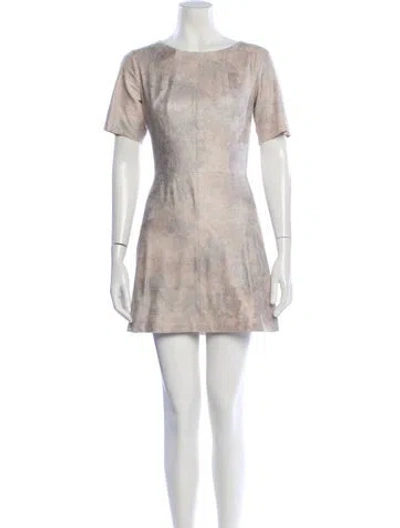 Pre-owned Alexis Printed Mini Dress In Neutral