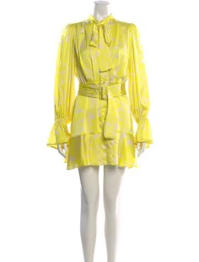 Pre-owned Alexis Printed Mini Dress In Neutral