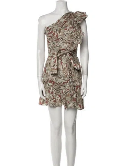 Pre-owned Alexis Printed Mini Dress In Neutral