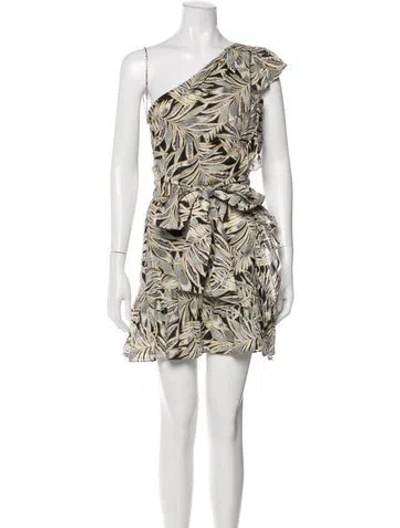 Pre-owned Alexis Printed Mini Dress In Neutral