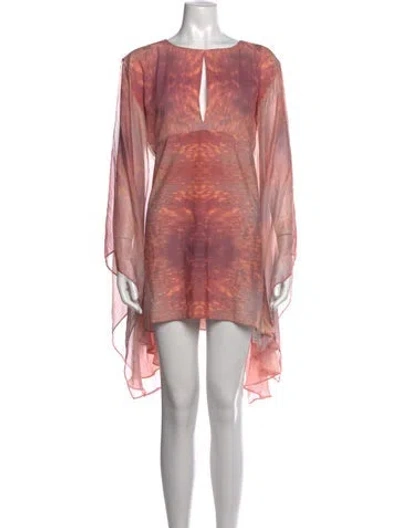 Pre-owned Alexis Printed Mini Dress In Neutrals
