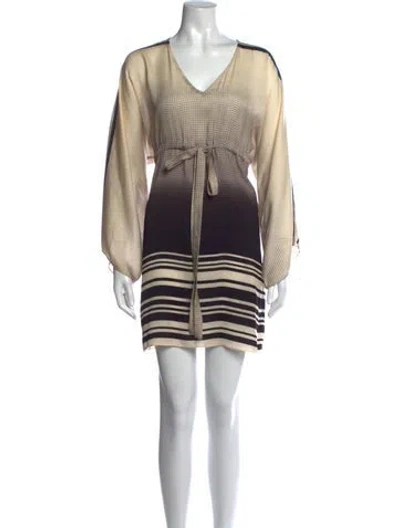 Pre-owned Alexis Printed Mini Dress In Neutrals