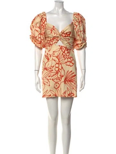Pre-owned Alexis Printed Mini Dress In Neutrals
