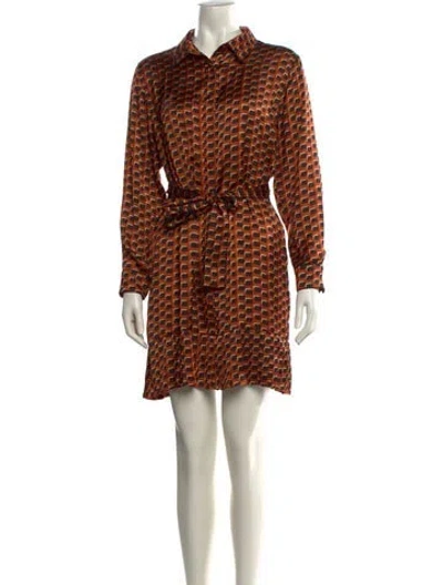 Pre-owned Alexis Printed Mini Dress In Orange