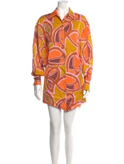 Pre-owned Alexis Printed Mini Dress In Orange