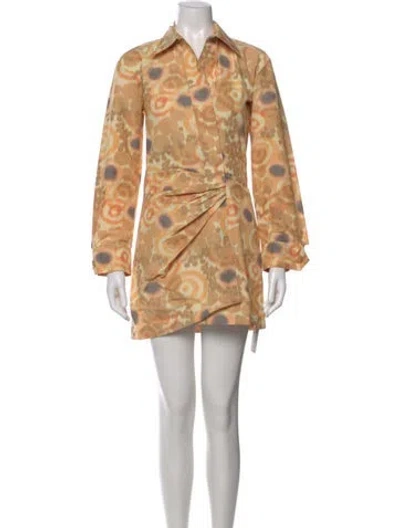 Pre-owned Alexis Printed Mini Dress In Orange