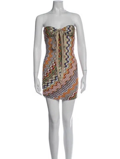 Pre-owned Alexis Printed Mini Dress In Orange