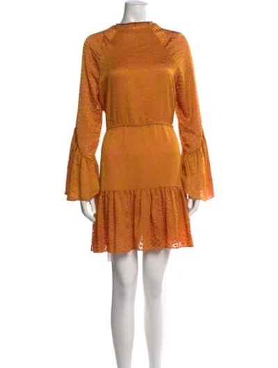 Pre-owned Alexis Printed Mini Dress In Orange