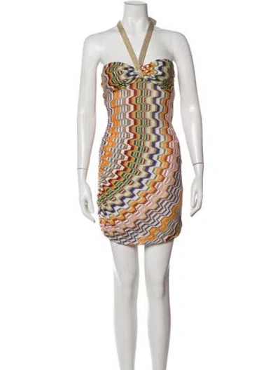 Pre-owned Alexis Printed Mini Dress In Orange