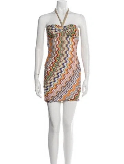 Pre-owned Alexis Printed Mini Dress In Orange