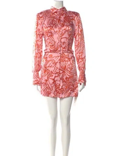 Pre-owned Alexis Printed Mini Dress In Pink