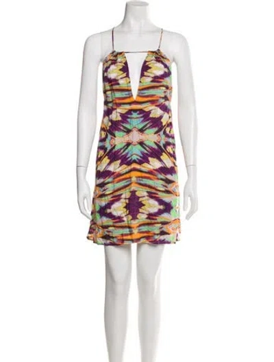 Pre-owned Alexis Printed Mini Dress In Pink