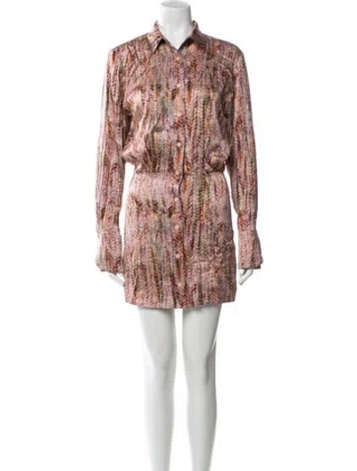 Pre-owned Alexis Printed Mini Dress In Pink
