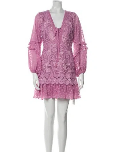Pre-owned Alexis Printed Mini Dress In Pink
