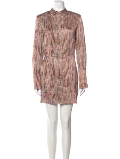 Pre-owned Alexis Printed Mini Dress In Pink