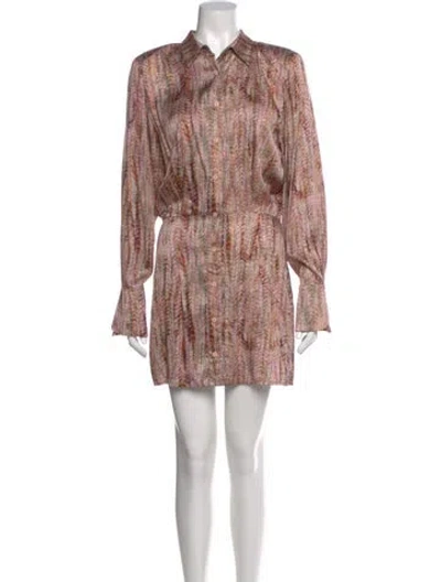Pre-owned Alexis Printed Mini Dress In Pink
