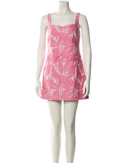 Pre-owned Alexis Printed Mini Dress In Pink