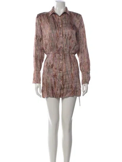 Pre-owned Alexis Printed Mini Dress In Pink