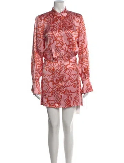Pre-owned Alexis Printed Mini Dress In Pink