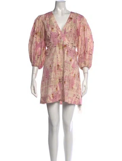 Pre-owned Alexis Printed Mini Dress In Pink