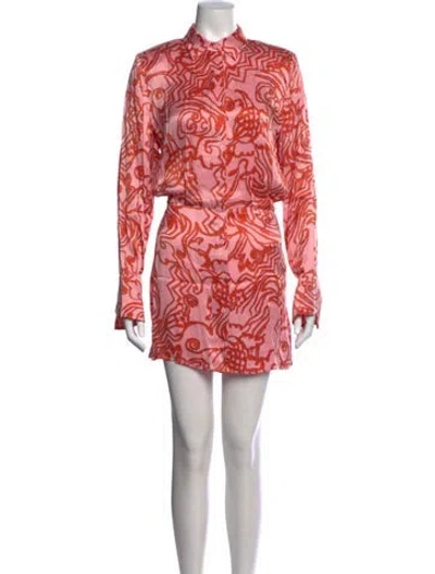 Pre-owned Alexis Printed Mini Dress In Pink