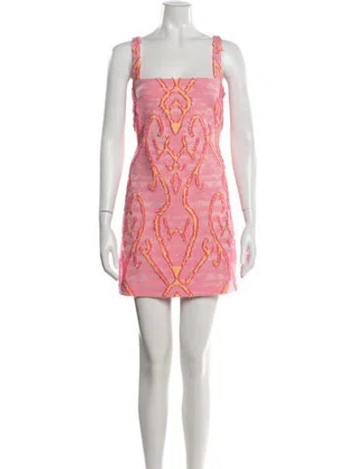 Pre-owned Alexis Printed Mini Dress In Pink