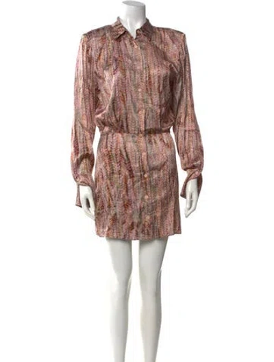 Pre-owned Alexis Printed Mini Dress In Pink