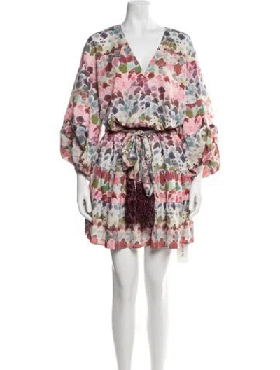 Pre-owned Alexis Printed Mini Dress In Pink