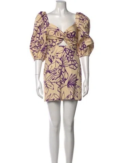 Pre-owned Alexis Printed Mini Dress In Purple