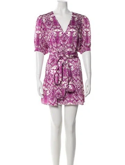 Pre-owned Alexis Printed Mini Dress In Purple